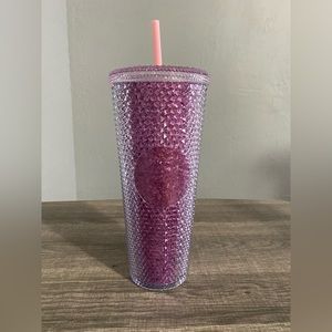 Starbucks purple glitter studded